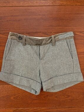 Paper Boy High-Waist Gray Women's soft wool Shorts with Velvet Waistband